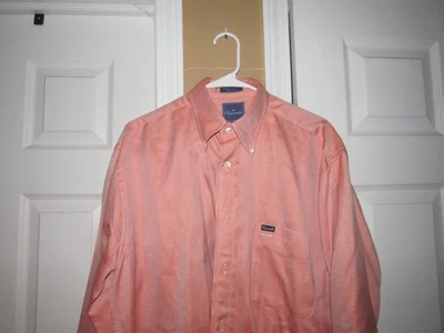 Camisa FACONNABLE Para Hombre Talla Mediana Abotonada Melocotón Rayas Manga Larga Foto 1 de 4