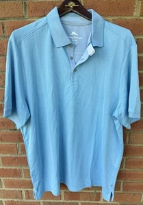 $100 TOMMY BAHAMA MENS 'BREEZEWAY POLO' GOLF SHIRT SPRING TURQUOISE HAZE XL NWT - Picture 1 of 8