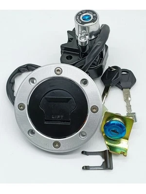 Juego de llaves de bloqueo de asiento de cubierta de tapa de gas interruptor de encendido para Suzuki GSXR750 2000-2003 Foto 1 de 4