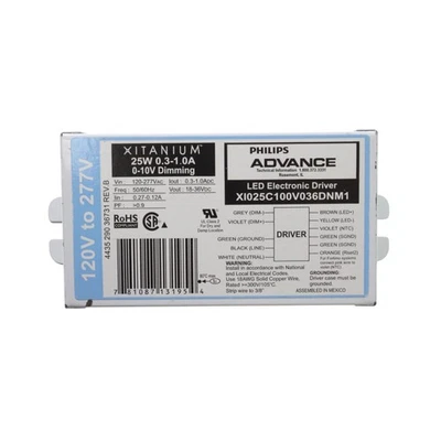 ADVANCE X1025C100V036DNM1 XITANIUM LED DIMMING DRIVER, 18-36VDC, 25W, 0-10V - Image 1 of 4