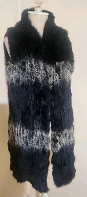 Love Token Black Ivory Knitted Rabbit Fur Vest  Size L - Image 1 of 4