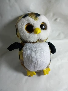TY Beanie Boos Owliver die Eule 6 Zoll Plüschtier gold/schwarze Augen Stofftier - Bild 1 von 8