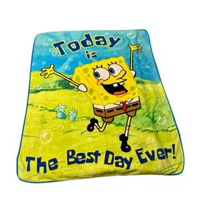SpongeBob Plush Blanket Today is the Best Day Ever 60x48 Northwest 2009 - Picture 1 of 3