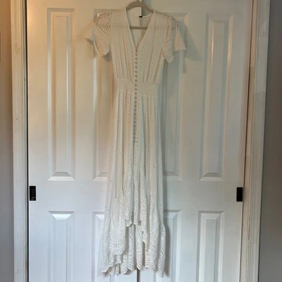 YFB Young Fabulous & Broke White Eyelet Maxi Dress Boho Cottagecore Size XS - Image 1 of 4