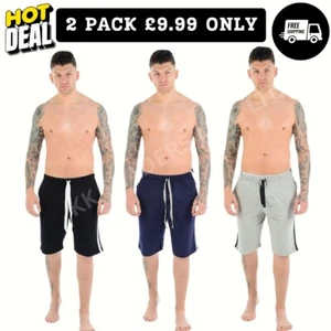 PACK 2 &3 MENS LOUNGE WEAR SHORTS PJS NIGHTWEAR PYJAMA BOTTOM CASUAL PANTS S-2XL - Picture 1 of 14