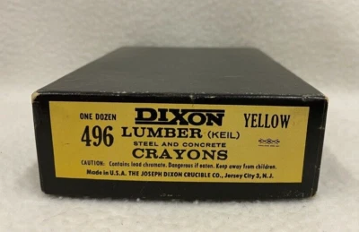 Vintage Dixon 496 Lumber Keil Steel Concrete 12 Crayons Markers 1 Dozen New USA - Image 1 of 3