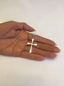 .925 Sterling Silber geriffeltes Kreuz Anhänger J 50 - Bild 1 von 5