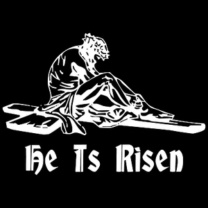 Large 14" He Is Risen Jesus Christian God Car Truck Window Vinyl Decal Sticker. - Picture 1 of 2