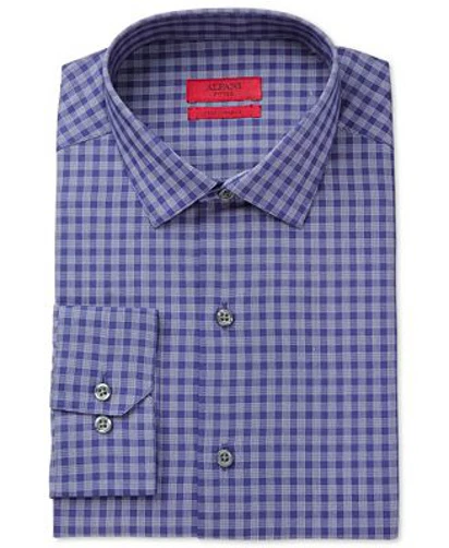 Alfani Fitted Performance Long Sleeve Men's Dress Shirt Navy Cross Checks XL-XXL - Image 1 of 1