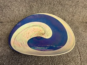 Murano Glass serving platter Vetro Artistico Murano Blue white swirl - 1303 - Picture 1 of 13