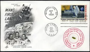 Apollo 11 GEFLOWN Kapton Folie auf schönem 1. Mann auf dem Mond erster Tag Cover-COA - Bild 1 von 1