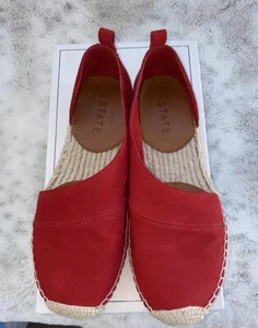 1 State women's red Dela Espadrilles Flat 7.5m Fire Rio Unbuckle shoes - Picture 1 of 5