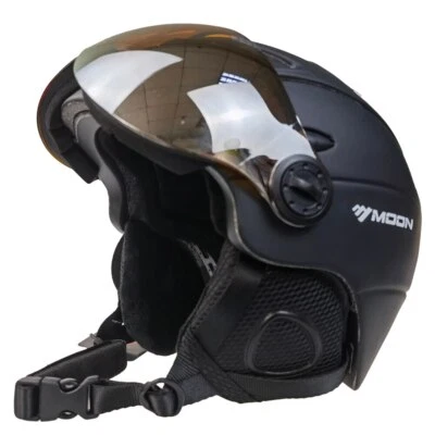 Casco de esquí con gafas moldeado integralmente PC + EPS cascos de esquí de alta calidad nuevo Foto 1 de 4