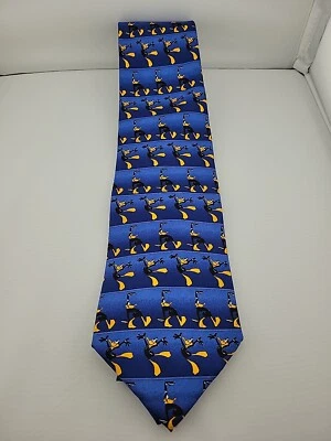 Vintage 1999 Looney Tunes Tie Rack Silk Mens Necktie Blue Daffy Duck - Image 1 of 3