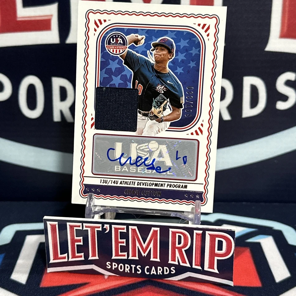 2024 PANINI STARS&STRIPES USA BASEBALL CHASE COTTON #NTS-CC AUTO RELIC SP 33/199 - Image 1 of 3