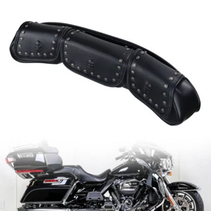 3 Pocket Windshield Bag Fairing Pouch For Harley Touring Electra Glide 1996-2013 - Foto 1 di 7