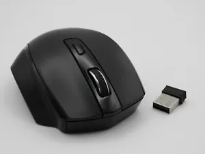 Amazon Basics Ergonomic 2.4 Ghz Wireless Optical PC Mouse DPI Adjustable Black - Picture 1 of 7