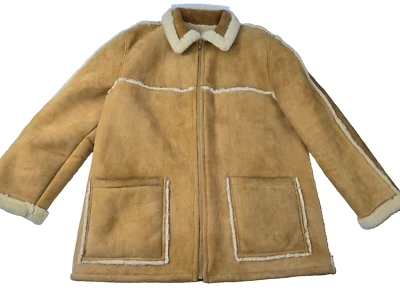 Matterhorn Unisex Suede Shearling Sheepskin Lined Vintage Coat Jacket M / L - Image 1 of 4