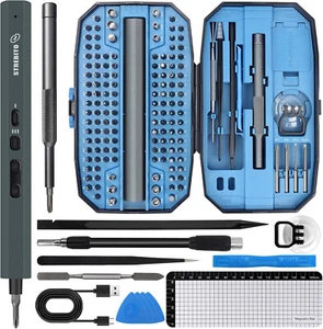 ✅ STREBITO Mini Elektro Schraubendreher Set 155 in 1 klein 155 teilig Werkzeugset ✅ - Bild 1 von 9