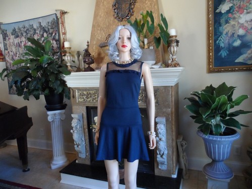 Mini abito rosso Valentino blu navy taglia M