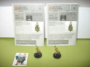 =Axis & Allies Miniatures BASE SET II Antitank Grenadier 2 PIECES w cards 44/45= - Picture 1 of 1