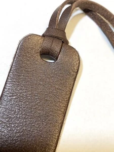 Leather Bookmark Veg Tan Walnut Brown Leather distressed finish UK made - Picture 1 of 8