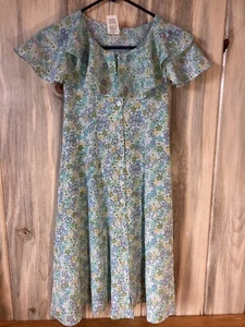 My Michelle Girls Size 7 Dress Flowers Green Blue Yellow Purple - Picture 1 of 14