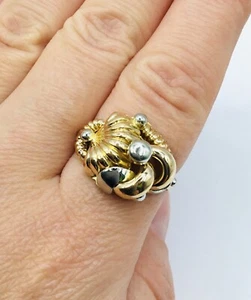 Stunning 14K Yellow and White Gold Ring - 5.6g, Size 8, Free Resizing - Picture 1 of 10