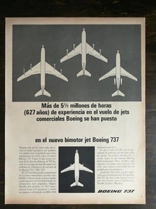 De colección 1965 Boeing 737 Avión Español Página Completa Anuncio Original - 721 - Imagen 1 de 1