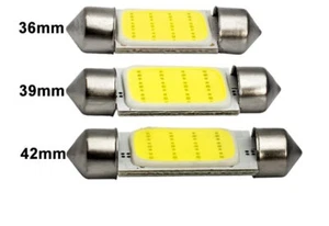 2 /4pcs x C10W C5W LED COB Festoon 31mm 36mm 39mm 41mm 12V White bulbs for  cars - Picture 1 of 5
