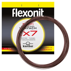 (0,78€/1m) FLEXONIT Stahlvorfach 1x7 500m 0,24mm 5,3kg. Hecht Vorfach. Meterware - Bild 1 von 1
