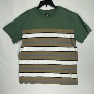 Houston White Short Sleeve Colorblock Striped Shirt Adult Large Stretch - Picture 1 of 10