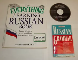 Book Bundle - The Everything Learning Russian w/CD & Barron's Russian Grammar - Picture 1 of 2