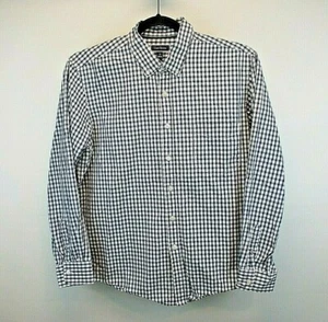 Club Room Button Up Shirt Men's XL Blue White Plaid w/ Pocket Cotton Long Sleeve - Picture 1 of 8