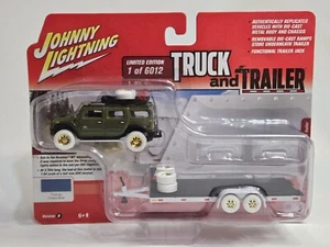 Johnny Lightning White Lightning LKW und Anhänger 2004 Hummer H2 und Anhänger - Bild 1 von 5