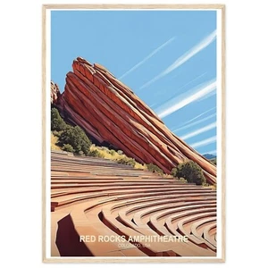 Impresión de arte de pared Red Rocks Amphitheater Colorado Springs de colección Parque Nacional Tra - Imagen 1 de 7