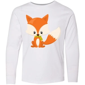 Inktastic Cute Fox, Little Fox, Baby Fox, Fox With Youth Long Sleeve T-Shirt Tee - Picture 1 of 6