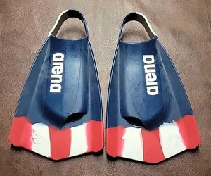 Arena Power Fin Pro Size USA 8-9 Red/White/Blue Open Heel Single Blade Swim Fin - Picture 1 of 4
