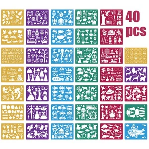 40pcs Plastic Drawing Stencils Set, Stencils for Kids with Over 400+ Differen... - Picture 1 of 6