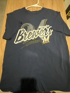 MLB Milwaukee Brewers Béisbol Adulto Grande Genuino Mercancía Azul De Colección - Imagen 1 de 6