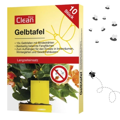 10x Gelbtafel Fruchtfliegenfalle Insektenfalle Gelbsticker Trauermücken Gelbtafe - Bild 1 von 3