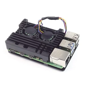 Armor Gehäuse mit Lüfter für Raspberry Pi 5, schwarz - Afbeelding 1 van 4
