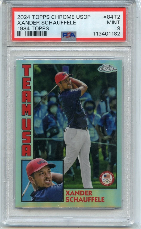 2024 TOPPS CHROME USOP #84T-2 XANDER SCHAUFFELE "1984 TOPPS", GOLF - PSA 9 (182) - Image 1 of 1
