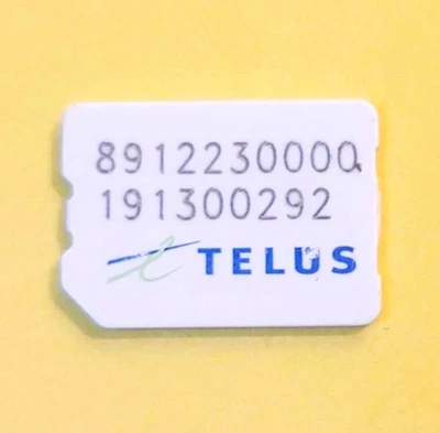 USED TELUS NANO SIM CARD RESTORING TEST CELL PHONES BOOT BYPASS UNLOCK UNLOCKING - Image 1 of 2