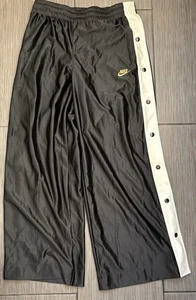 Nike Women’s Black Glam Dunk Snap Button Track Pants Size Large C19972-010 - Picture 1 of 6