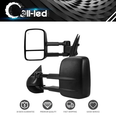 LH+RH Power Heated Tow Mirrors For 2007-2013 Silverado 1500 2500HD 3500HD Signal - Image 1 of 4