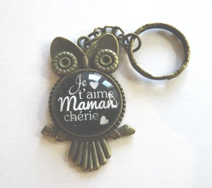 Porte clés hibou "je t'aime maman chérie" - Imagen 1 de 2