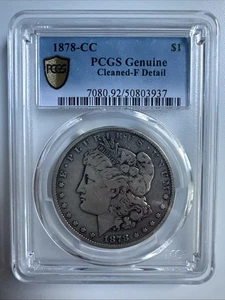 1878-CC PCGS Genuine Cleaned-F Detail Coin - Picture 1 of 4