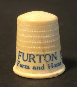 Furton & Clark Farm & Home Electrical Equipment Advertising Plastic Thimble Vtg - Picture 1 of 4