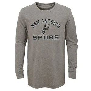 Outerstuff San Antonio Spurs NBA Boys Youth (4-18) Heather Grey Long Sleeve Tee - Picture 1 of 4